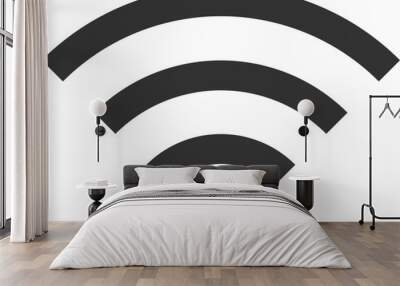 Free wi fi icon. Connection zone wifi vector symbol. Radio waves signal. Wall mural