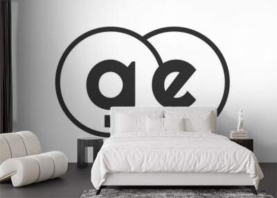 GE business company emblem with outline rounds and letters g e. Logo template of two merged circles for brand identity, logotype. Vector Infinity symbol Wall mural