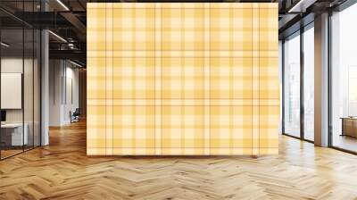 Graph tartan textile vector, tailor background pattern texture. Mexican check fabric plaid seamless in amber and bisque colors. Wall mural