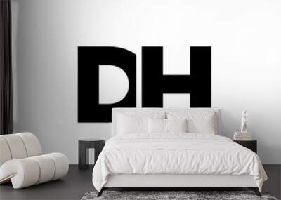 Letter D and H, DH logo design template. Minimal monogram initial based logotype. Wall mural