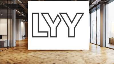 LYY logo design template with strong and modern bold text. Initial based vector logotype featuring simple and minimal typography. Trendy company identity. Wall mural