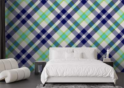 Plaid pattern seamless. Check fabric texture. Stripe square background. Vector textile design. Wall mural