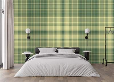 Seamless pattern texture of textile tartan check with a vector background plaid fabric. Wall mural