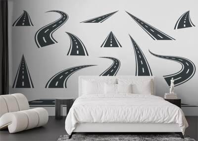 Set street and road vector template isolated on background. Wall mural