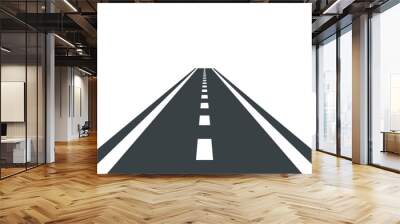 Straight road vector template isolated on background. Wall mural