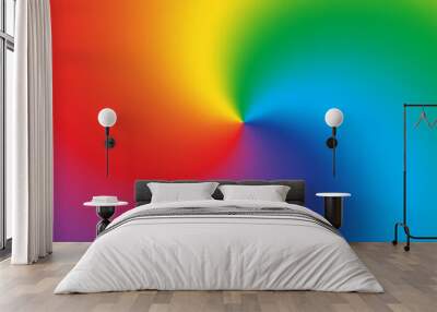 Swirl radial gradient rainbow background Wall mural