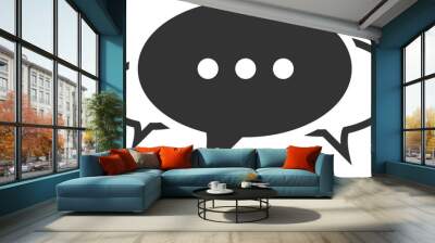 Talk bubble speech icon. Blank empty bubbles vector design elements. Chat on line symbol template. Dialogue balloon sticker silhouette.  Wall mural