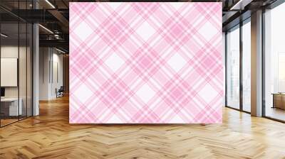 Tartan plaid background, diagonal check seamless pattern. Vector fabric texture for textile print, wrapping paper, gift card, wallpaper. Wall mural