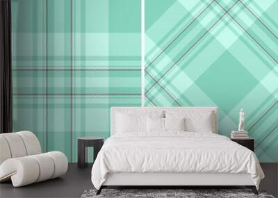 Texture background pattern of plaid check textile with a fabric seamless vector tartan. Set in cream colors. Latest trends in modern everyday fashion prints. Wall mural