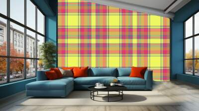 Texture check plaid. Seamless textile pattern. Vector fabric tartan background. Wall mural