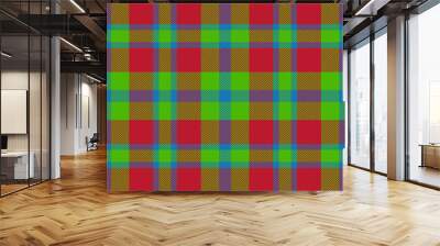 Texture fabric check. Vector textile plaid. Background tartan seamless pattern. Wall mural