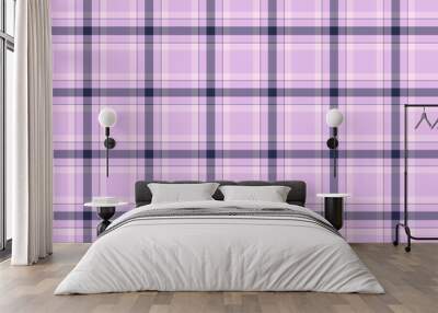 Warp vector check seamless, suit fabric tartan pattern. Close-up background plaid texture textile in light and pastel colors. Wall mural