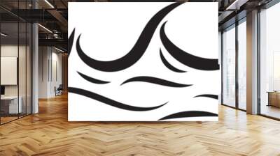 Waves vector design. Water wave icon. Wavy lines isolated. Wall mural