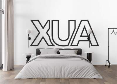 XUA logo design template with strong and modern bold text. Initial based vector logotype featuring simple and minimal typography. Trendy company identity. Wall mural