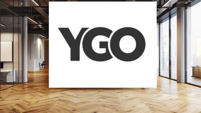 YGO logo design template with strong and modern bold text. Initial based vector logotype featuring simple and minimal typography. Trendy company identity. Wall mural