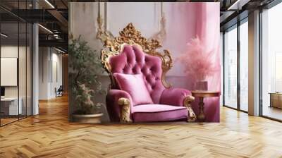 a luxurious vintage armchair in the interior of the palace Wall mural