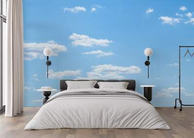 beautiful blue sky with soft white clouds for abstract background Wall mural