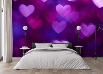 dark blue heart shape holiday background Wall mural