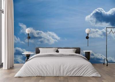 White clouds in blue sky for background Wall mural