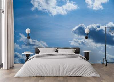 White clouds in blue sky for background Wall mural