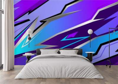 Abstract Car decal design vector. Graphic abstract stripe racing background kit designs for wrap vehicle, race car, rally, adventure and livery Wall mural