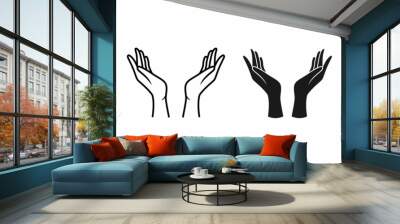 Support, peace, care hand gesture. Vector icon. Wall mural