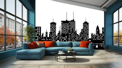 Urban skyline of a city Wall mural