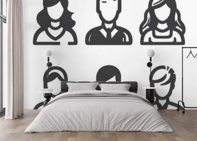 User symbol set line icon illustration Wall mural