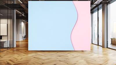 Abstract geometric bright double pastel color paper background. Wall mural