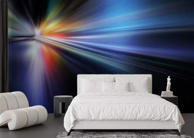 Abstract background in blue, red, orange and yellow colors
 Wall mural