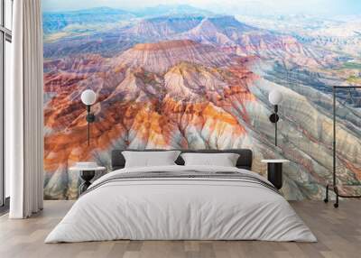 Colorful sand dunes of Ankara from aerial view. Wall mural