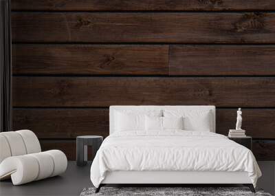 Medium brown wood texture backviewed from above. The wooden planks are stacked horizontally and have a worn look. Wall mural