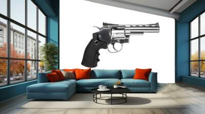 Pneumatic pistol revolver for sports and entertainment. Airsoft guns. Isolate on a white back. Wall mural