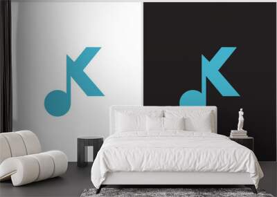 initial K music vector Wall mural