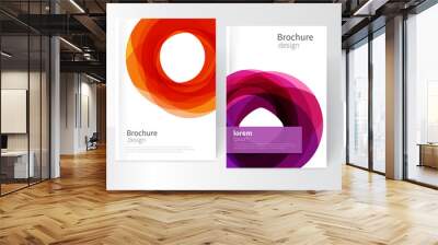 Vector Abstract Business Brochure, Annual Report, Flyer, Leaflet Cover Template. Geometric abstract background yellow and purple circles intersecting. concept catalouge design. EPS 10 Wall mural