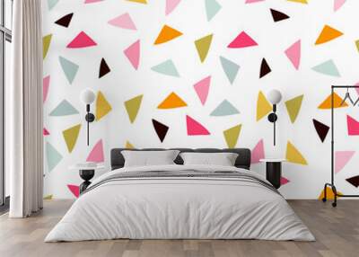 Seamless abstract pattern with colourful triangles. Vector illustration Wall mural