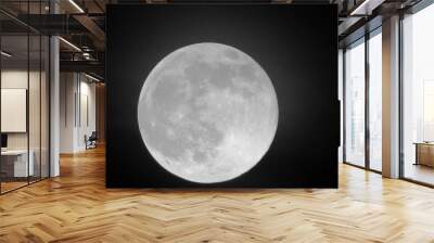 a Full Moon with dark , Super full moon with dark background. Wall mural