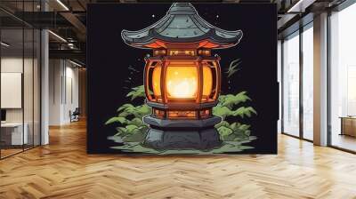 the AI Image Generator, beautiful court lantern Wall mural