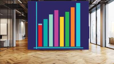 data visualization and infographics vectors, bar graphs, bar chart vectors, minimal horizontal Wall mural