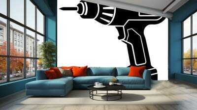 Drill silhouette vector illustration on a white background Wall mural