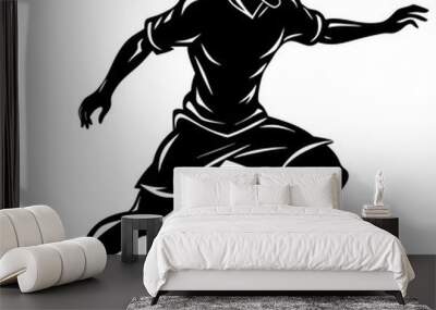 football player silhouette,a person playing football  Wall mural