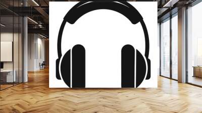 headphone vector silhouette on a white background Wall mural