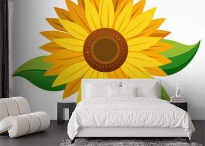 Sunflowers vector, flower  isolated on white Wall mural