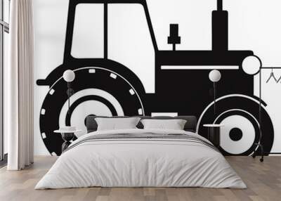 tractor  silhouette vector isolated on white  background, tractor vector Wall mural