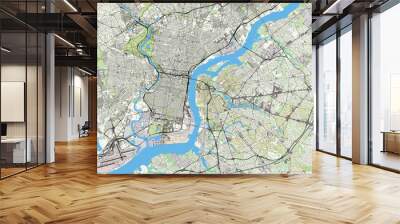 Camden, New Jersey, United States map poster art Wall mural