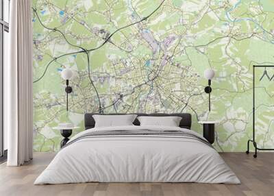 Chemnitz, Germany map poster art Wall mural