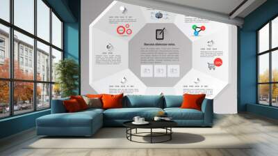 Hexagons template for business concept template Wall mural