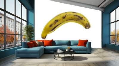 Single banana isolated on white background Wall mural