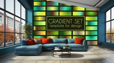 Multicolored bright gradient set. Template for design. Wall mural