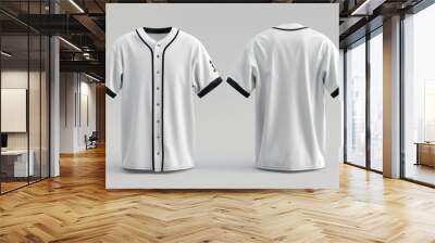 Blank baseball jersey front and back Wall mural